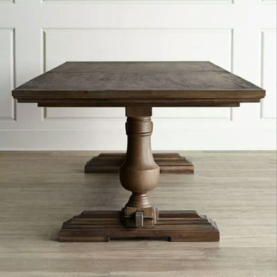 120cm*60cm*75cm Mesa de comedor con madera de pino curvado