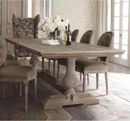 120cm*60cm*75cm Mesa de comedor con madera de pino curvado