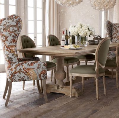 120cm*60cm*75cm Mesa de comedor con madera de pino curvado