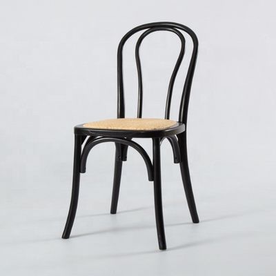 Materiales de caoba y ratán de origen chino Muebles para el hogar nórdico Marco de madera Banquete silla de comedor con madera maciza apilada