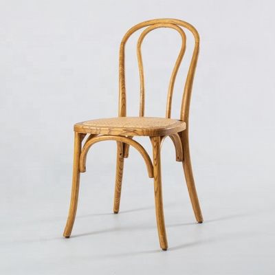 Materiales de caoba y ratán de origen chino Muebles para el hogar nórdico Marco de madera Banquete silla de comedor con madera maciza apilada