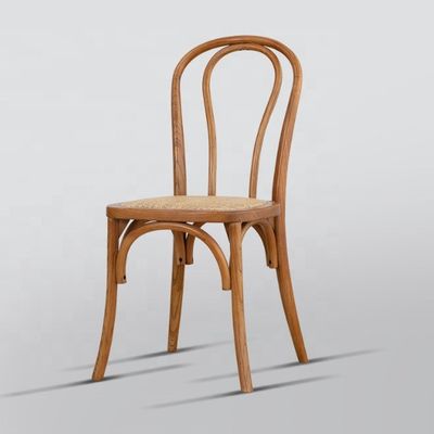 Materiales de caoba y ratán de origen chino Muebles para el hogar nórdico Marco de madera Banquete silla de comedor con madera maciza apilada