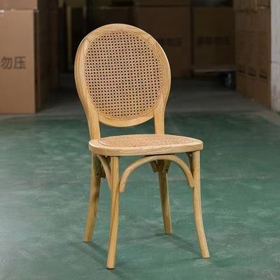 Hotel Banquete Evento Muebles de comedor de lujo Modernos sillas de boda de madera de ratán apilables para asientos elegantes