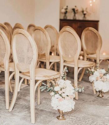 Hotel Banquete Evento Muebles de comedor de lujo Modernos sillas de boda de madera de ratán apilables para asientos elegantes