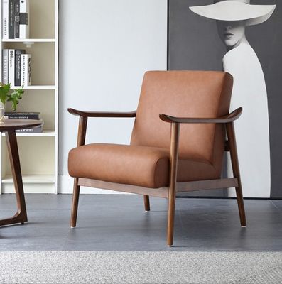 200KG límite de peso de alta calidad moderna silla de brazos de ocio de madera para el salón sofá salón en marrón / gris / amarillo / negro