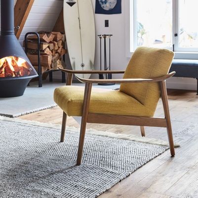 200KG límite de peso de alta calidad moderna silla de brazos de ocio de madera para el salón sofá salón en marrón / gris / amarillo / negro