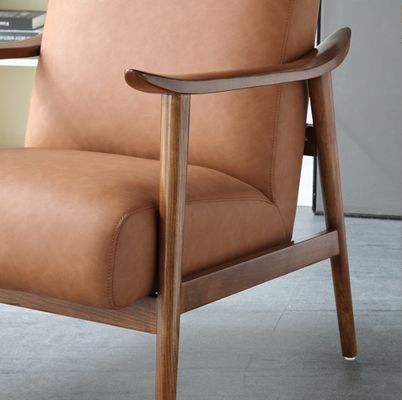 200KG límite de peso de alta calidad moderna silla de brazos de ocio de madera para el salón sofá salón en marrón / gris / amarillo / negro