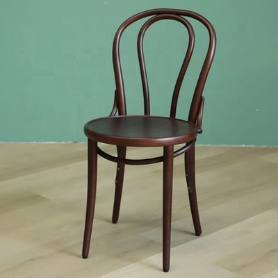 Tamaño personalizado sillas de comedor apilables de madera bentada en estilo Thonet francés de mediados de siglo para restaurantes