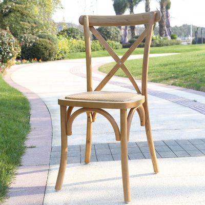 Facilitaciones de ocio Estilo silla de boda de madera maciza con espalda cruzada para ocio