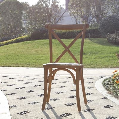 Facilitaciones de ocio Estilo silla de boda de madera maciza con espalda cruzada para ocio