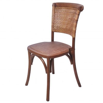 Muebles de hotel Cabaña de madera espalda de ratán silla de comedor para boda banquete recepción disposición de asientos