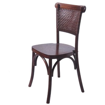 Muebles de hotel Cabaña de madera espalda de ratán silla de comedor para boda banquete recepción disposición de asientos