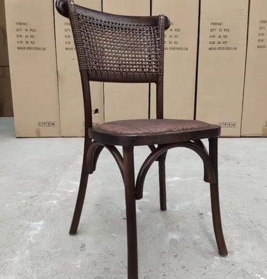 Muebles de hotel Cabaña de madera espalda de ratán silla de comedor para boda banquete recepción disposición de asientos