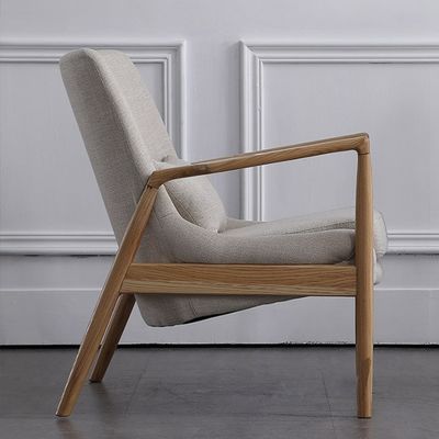 Silla de sofá único tapizado de madera gris/verde para muebles de sala de estar modernos