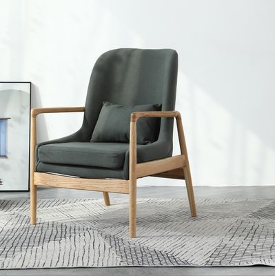 Silla de sofá único tapizado de madera gris/verde para muebles de sala de estar modernos