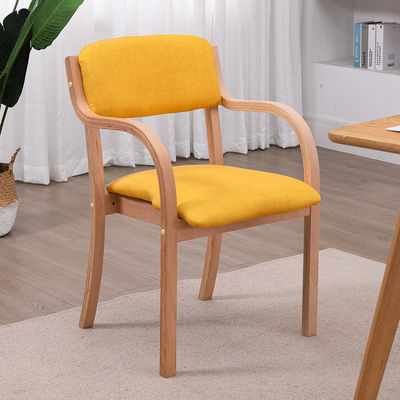 Silla de comedor específica de madera de tela de lujo de cuero de PU estilo francés Sala de comedor Doblada Silla de comedor de madera para hogares modernos