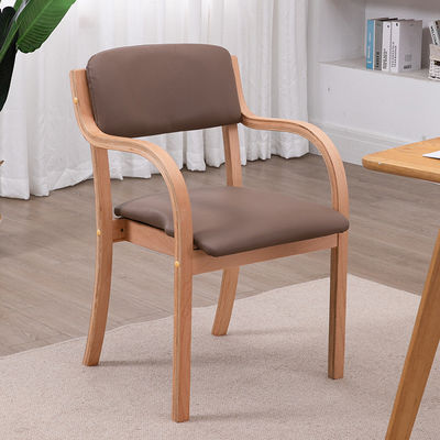 Silla de comedor específica de madera de tela de lujo de cuero de PU estilo francés Sala de comedor Doblada Silla de comedor de madera para hogares modernos