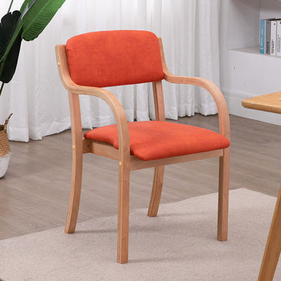 Silla de comedor específica de madera de tela de lujo de cuero de PU estilo francés Sala de comedor Doblada Silla de comedor de madera para hogares modernos