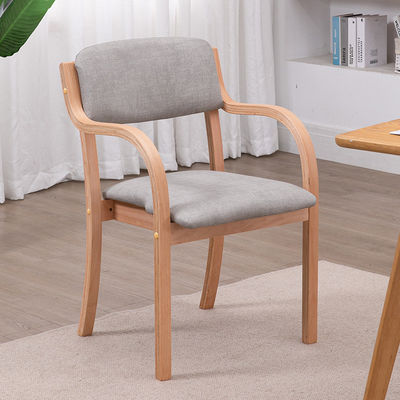 Silla de comedor específica de madera de tela de lujo de cuero de PU estilo francés Sala de comedor Doblada Silla de comedor de madera para hogares modernos