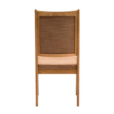 Muebles de comedor de madera maciza sillas de respaldo alto con tapicería de tela en diseño nórdico