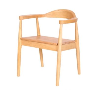 Restaurante Muebles de comedor Silla de reposabrazos de madera moderna con marco de madera maciza y asiento de poliéster