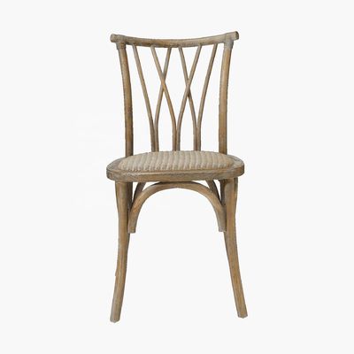 Silla de madera de estilo Vintage X Cross Back para hotel, boda, evento, restaurante, banquete, comedor, silla de boda anticuada y apilada