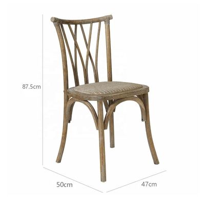 Silla de madera de estilo Vintage X Cross Back para hotel, boda, evento, restaurante, banquete, comedor, silla de boda anticuada y apilada