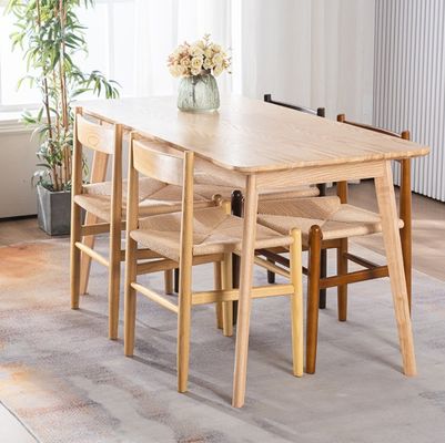 Muebles de comedor de madera nórdica silla de comedor de ratán para necesidades personalizadas