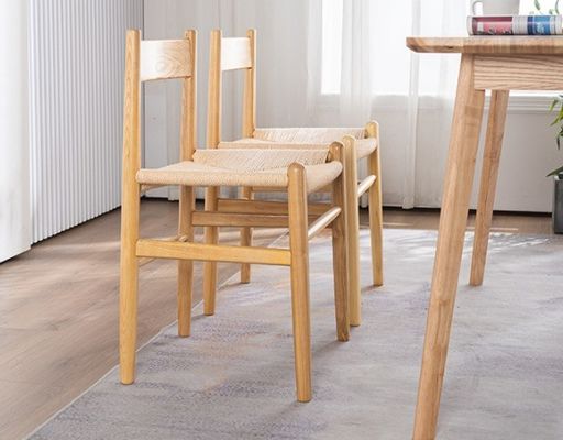 Muebles de comedor de madera nórdica silla de comedor de ratán para necesidades personalizadas
