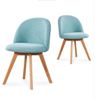 Silla de comedor de estilo nórdico moderno con patas de madera y asiento tapizado