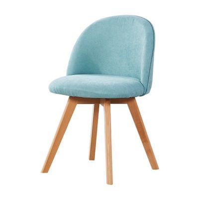 Silla de comedor de estilo nórdico moderno con patas de madera y asiento tapizado