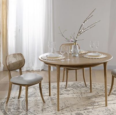 Silla de rattan/hiedra de madera sólida Silla de comedor de madera sólida Silla de rattan sin brazos para las necesidades del cliente