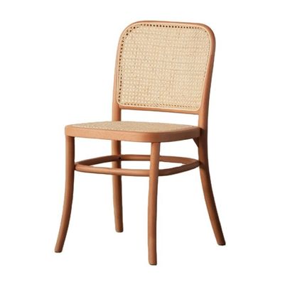 Silla de rattan de madera sólida de diseño simple para restaurante y comedor