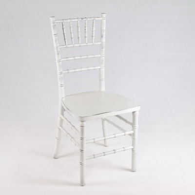 Taller de lavado Blanco Chiavari sillas de madera boda hotel banquete silla apilada silla de comedor de madera maciza
