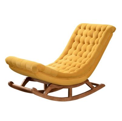 Silla mecedora de estilo europeo de madera maciza con sofá tapizado Silla W60*D106*H76cm