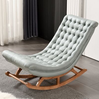 Silla mecedora de estilo europeo de madera maciza con sofá tapizado Silla W60*D106*H76cm
