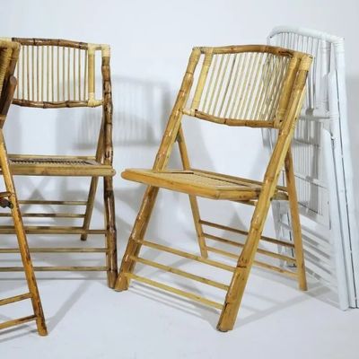 Estilo de diseño moderno Madera rústica Bambú plegable silla de comedor al aire libre para eventos Muebles de fiesta boda