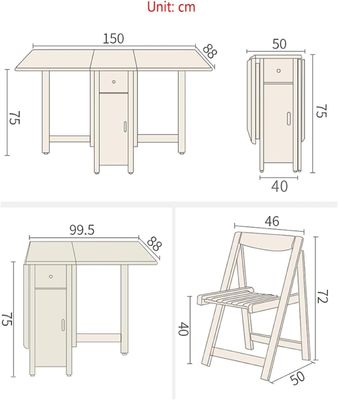 Silla de comedor plegable de madera sólida de diseño nórdico en color natural / personalizado