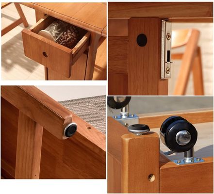 Silla de comedor plegable de madera sólida de diseño nórdico en color natural / personalizado