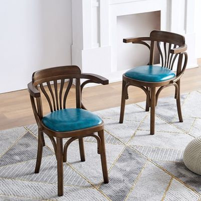 Estilo de diseño contemporáneo silla de restaurante de madera maciza tapizada para distribución de muebles para el hogar
