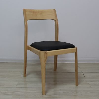 Embalaje de correo Y Madera Nordic Light Hotel de lujo Cafetería Silla de comedor de cuero apilada tapizada