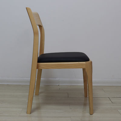 Embalaje de correo Y Madera Nordic Light Hotel de lujo Cafetería Silla de comedor de cuero apilada tapizada