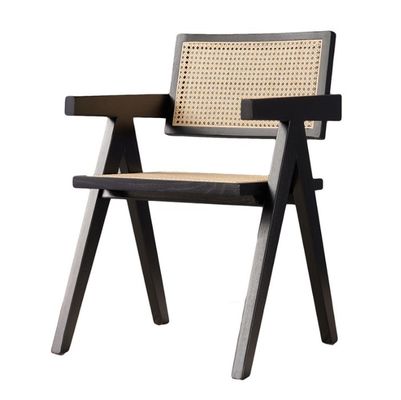 Silla de rodillo con reposabrazos de madera maciza personalizada para muebles de comedor clásicos en restaurantes