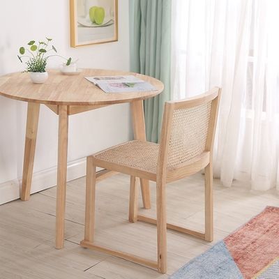 Muebles de comedor de madera maciza de ratán real silla de comedor de madera maciza para el ocio nórdico