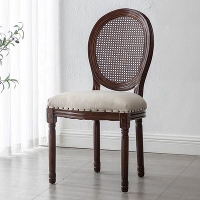 Antiguo diseño Europa Vantage Interior de madera maciza redonda de caña de hierro de rodillo de espalda silla de comedor para el estilo tradicional en Europa