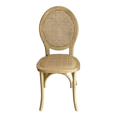 Muebles para el hogar en general Estilo antiguo francés Comedor de madera Ratan natural Boda de madera maciza silla apilada para banquete