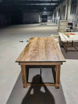 Banquete de Hoteles de venta al por mayor Casa plegable de madera sólida de pino Tabla y banco de granja de estilo clásico de lujo con embalaje de correo Y