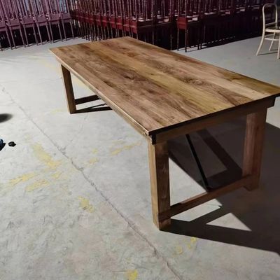 Banquete de Hoteles de venta al por mayor Casa plegable de madera sólida de pino Tabla y banco de granja de estilo clásico de lujo con embalaje de correo Y