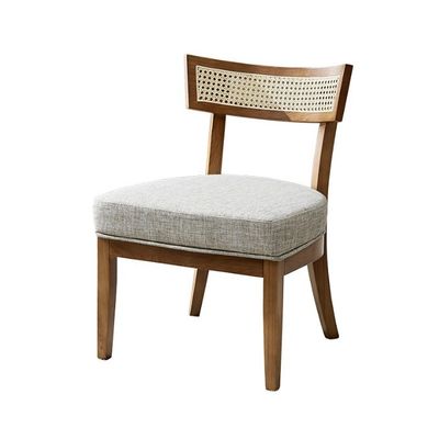 Silla de comedor de rotín de estilo nórdico silla de madera sólida tapizada para decoración de salón