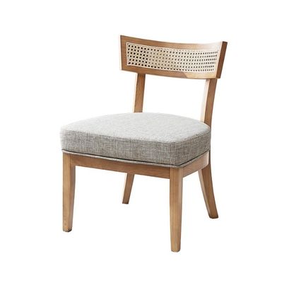 Silla de comedor de rotín de estilo nórdico silla de madera sólida tapizada para decoración de salón